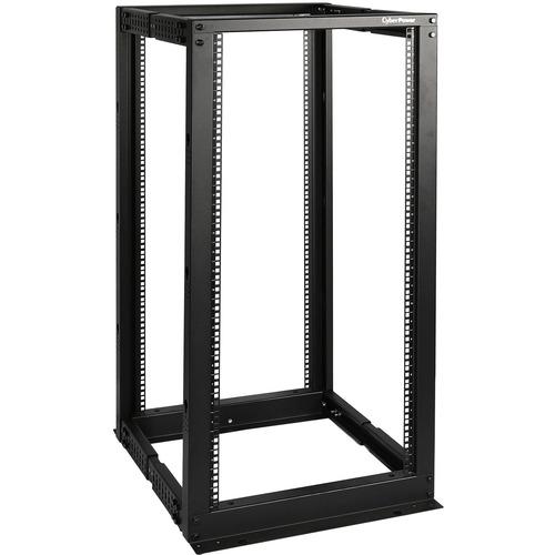 Cyber Power CyberPower 4-post Open Frame 19" Rack - For LAN Switch, Patch Panel - 25U Rack Height x 19" (482.60 mm) Rack Width x 40" (1016 mm) Rack Depth - Black Powder Coat - 600.10 kg Static/Stationary Weight Capacity - PuriLite