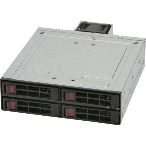 Super Micro Supermicro Drive Enclosure for 5.25" Internal - Black - 4 x HDD Supported - 4 x 2.5" Bay - PuriLite