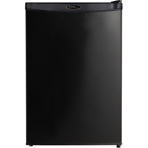 Danby Designer 4.4 cu. ft. Compact Refrigerator - 124.59 L - Auto-defrost - Reversible - 124.59 L Net Refrigerator Capacity - 120 V AC - 268 kWh per Year - Black - Smooth - Wire Shelf, Steel, Plastic Bin - Built-in - PuriLite