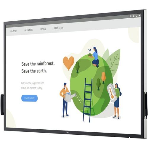Dell Interactive C5522QT 55" LCD Touchscreen Monitor - 16:9 - 55" (1397 mm) Class - 3840 x 2160 - 4K - In-plane Switching (IPS) Technology - 1.07 Billion Colors - 3 Year - PuriLite