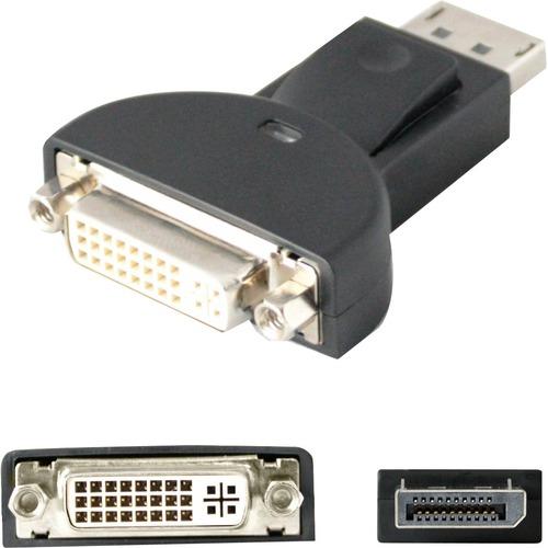 Add-On Computer AddOn Displayport to DVI Adapter Converter - Male to Female - 1 x DisplayPort Male Digital Audio/Video - 1 x DVI-I (Dual-Link) Female Video - Black - PuriLite