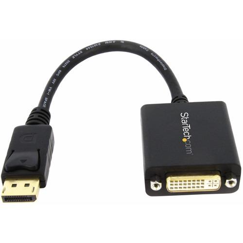 StarTech.com DisplayPort to DVI Adapter, DisplayPort to DVI-D Adapter/Video Converter 1080p, DP 1.2 to DVI Monitor, Latching DP Connector - Passive DisplayPort 1.2 to DVI-D (DVI-I connector digital only) single-link adapter; 1920x1200/1080p 60Hz; HDCP 1. - PuriLite