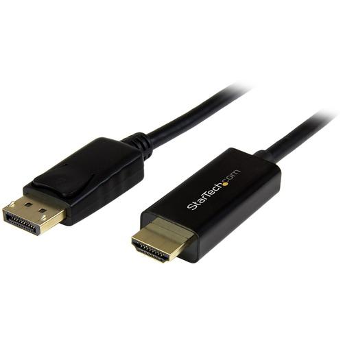 StarTech.com 3ft (1m) DisplayPort to HDMI Cable, 4K 30Hz Video, DP 1.2 to HDMI Adapter Cable Converter for HDMI Monitor/Display, Passive - 3.3ft/1m Passive DisplayPort to HDMI cable converter - 4K 30Hz/1080p/7.1 Audio/HDCP 1.4/DPCP; DP 1.2 to HDMI 1.4 - - PuriLite