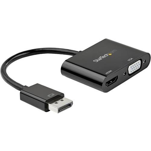 StarTech.com DisplayPort to HDMI VGA Adapter - DP 1.2 HBR2 to HDMI 2.0 4K 60Hz or VGA Monitor Converter - Digital Video Display Adapter - 2-in-1 DisplayPort 1.2 (HBR2) to HDMI 2.0 4K 60Hz UHD HDR or VGA 1080p monitor adapter | HDMI: 7.1 audio/HDCP 2.2/1. - PuriLite