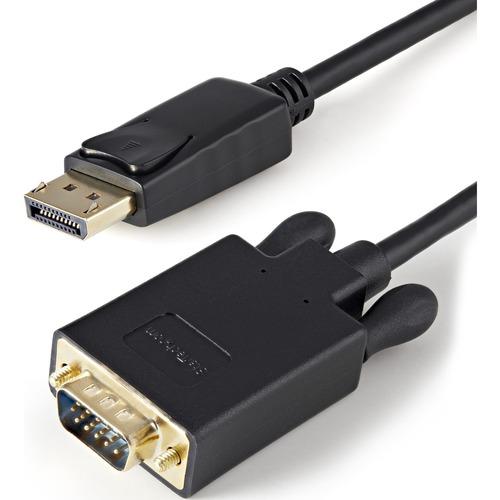 StarTech.com 3ft (1m) DisplayPort to VGA Cable, Active DisplayPort to VGA Adapter Cable, 1080p Video, DP to VGA Monitor Converter Cable - 3ft/1m Active DisplayPort to VGA cable HBR2 | 2048x1280/1080p 60Hz | EDID/DDC - Video adapter cable prevents signal - PuriLite