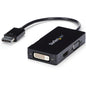 StarTech.com Travel A/V adapter: 3-in-1 DisplayPort to VGA DVI or HDMI converter - Connect a DisplayPort-equipped PC to an HDMI, VGA, or DVI Display - Connect Laptop to TV - DisplayPort to DVI - DisplayPort to VGA - DisplayPort to HDMI - DP to DVI - DP t - PuriLite