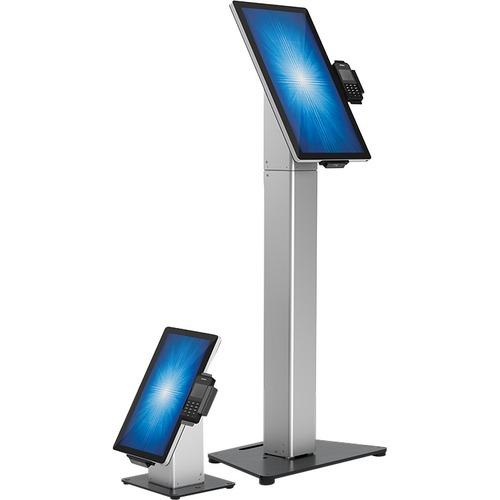 Elo Slim Floor Mount for Touchscreen Monitor, Cradle, Bar Code Reader, Fingerprint Reader, Webcam - Black, Silver - 22" Screen Support - PuriLite