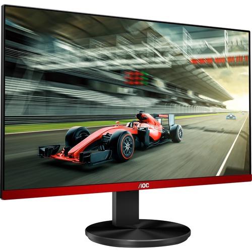 AOC G2490VX 23.8" Full HD LED Gaming LCD Monitor - Black, Red - 24.00" (609.60 mm) Class - Vertical Alignment (VA) - 1920 x 1080 - 16.7 Million Colors - Adaptive Sync/G-Sync Compatible - 350 cd/m‚² Typical - 1 ms MPRT - HDMI - VGA - DisplayPort - PuriLite