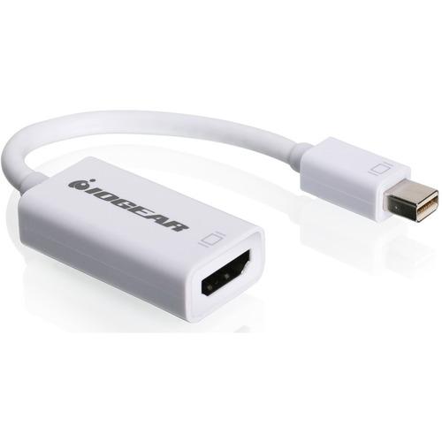 IOGEAR Mini DisplayPort to HDMI Adapter Cable - HDMI/Mini DisplayPort A/V Cable for Video Device, Projector, TV, Monitor, MacBook, iMac - First End: 1 x Mini DisplayPort Male Digital Audio/Video - Second End: 1 x HDMI Female Digital Audio/Video - 1 - PuriLite