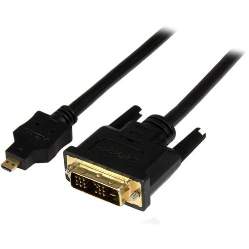 StarTech.com 2m Micro HDMIÂ® to DVI-D Cable - M/M - View your pictures or videos from your HDMI Micro-equipped Smartphone or other mobile device up to 2m away from your DVI-D display - DVI-D Cable - Micro HDMI Cable - HDMI DVI-D Cable - Micro HDMI to DVI - PuriLite