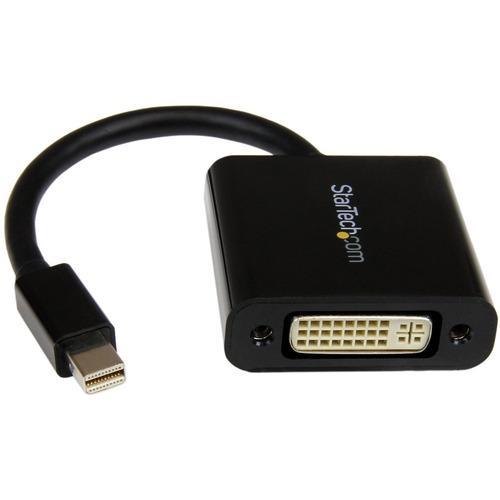 StarTech.com Mini DisplayPortÂ® to DVI Video Adapter Converter - Black Mini DP to DVI - 1920x1200 - Connect a DVI Display to a Mini DisplayPort Video Source - Black Mini DisplayPort to DVI Adapter - Mini DisplayPort to DVI Converter - Mini DP to DVI adapt - PuriLite