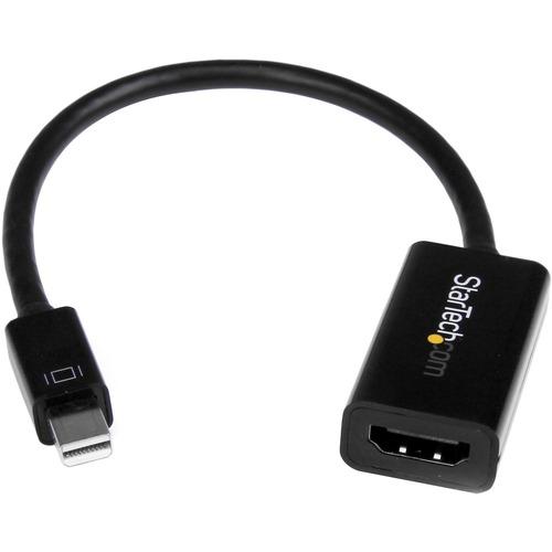 StarTech.com Mini DisplayPort to HDMI 4K Audio / Video Converter - mDP 1.2 to HDMI Active Adapter for UltraBook / Laptop - 4K @ 30 Hz - Black - Connect an HDMI Display to a Single Mode Mini DisplayPort video source - Mini DisplayPort 1.2 to HDMI - mDP 1. - PuriLite