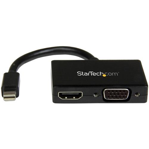 StarTech.com Travel A/V Adapter: 2-in-1 Mini DisplayPort to HDMI or VGA Converter - Connect a Mini DisplayPort-equipped PC or Mac to an HDMI or VGA display - Mini Displayport to HDMI - Mini DisplayPort to VGA - Mini DP to HDMI - Mini DP to VGA - MacBook - PuriLite