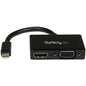 StarTech.com Travel A/V Adapter: 2-in-1 Mini DisplayPort to HDMI or VGA Converter - Connect a Mini DisplayPort-equipped PC or Mac to an HDMI or VGA display - Mini Displayport to HDMI - Mini DisplayPort to VGA - Mini DP to HDMI - Mini DP to VGA - MacBook - PuriLite