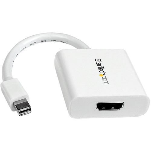 StarTech.com Mini DisplayPort to HDMI Video Adapter Converter - White - Connect an HDMI-capable display to a Mini-DisplayPort-equipped PC or Mac computer - Mini displayport to hdmi adapter - mini displayport to hdmi converter - mini dp to vga adapter -mi - PuriLite