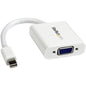 StarTech.com Mini DisplayPort to VGA Adapter - White - 1080p - Thunderbolt to VGA Monitor Adapter - Mini DP to VGA Converter - Connect a VGA display to a Mini-DisplayPort-equipped PC or Mac computer - mini displayport to vga adapter - mini displayport to - PuriLite