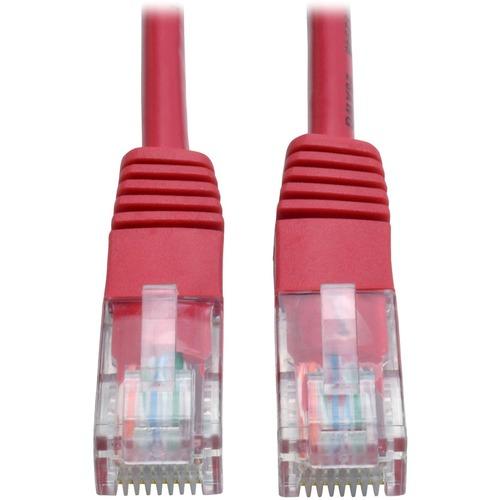 Tripp Lite N002-001-RD Cat5e UTP Patch Cable - 1 ft Category 5e Network Cable - First End: 1 x RJ-45 Male Network - Second End: 1 x RJ-45 Male Network - Patch Cable - Red - PuriLite