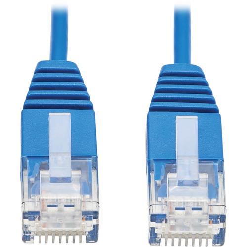 Tripp Lite N200-UR01-BL Cat6 Ultra-Slim Ethernet Cable (RJ45 M/M), Blue, 1 ft. - 1 ft Category 6 Network Cable for Network Device, Server, Switch, Router, Printer, Computer, Photocopier, Modem, Rack Equipment, Workstation, Patch Panel, ... - First End: 1 - PuriLite