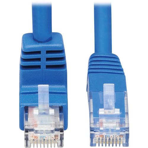 Tripp Lite N204-015-BL-DN Down-Angle Cat6 Ethernet Cable - 15 ft., M/M, Blue - 15 ft Category 6 Network Cable for Network Device, Patch Panel, Switch, Printer, Computer, Photocopier, Router, Modem, Server, VoIP Device, Rack Cabinet, ... - First End: 1 x - PuriLite