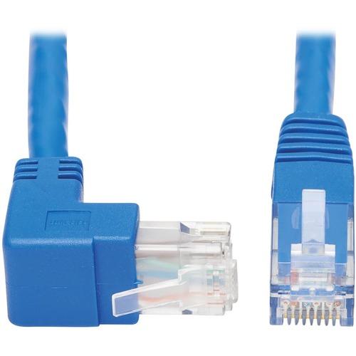 Tripp Lite N204-015-BL-UP Up-Angle Cat6 Ethernet Cable - 15 ft., M/M, Blue - 15 ft Category 6 Network Cable for Network Device, Patch Panel, Switch, Printer, Computer, Photocopier, Router, Modem, Server, VoIP Device, Rack Cabinet, ... - First End: 1 x RJ - PuriLite