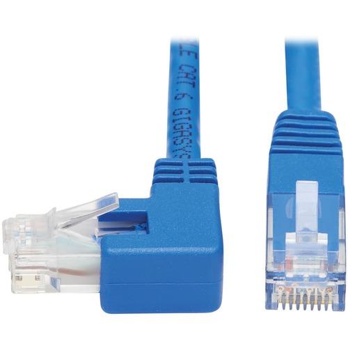 Tripp Lite N204-020-BL-LA Left-Angle Cat6 Ethernet Cable - 20 ft., M/M, Blue - 20 ft Category 6 Network Cable for Network Device, Patch Panel, Switch, Printer, Computer, Photocopier, Router, Modem, Server, VoIP Device, Rack Cabinet, ... - First End: 1 x - PuriLite