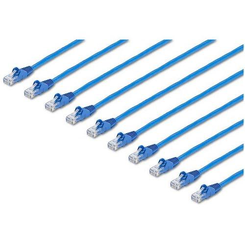StarTech.com 25 ft. CAT6 Cable - 10 Pack - BlueCAT6 Patch Cable - Snagless RJ45 Connectors - Category 6 Cable - 24 AWG (N6PATCH25BL10PK) - CAT6 cable pack meets all Category 6 patch cable specifications - CAT 6 cable has 100% copper & foil-shielded twist - PuriLite
