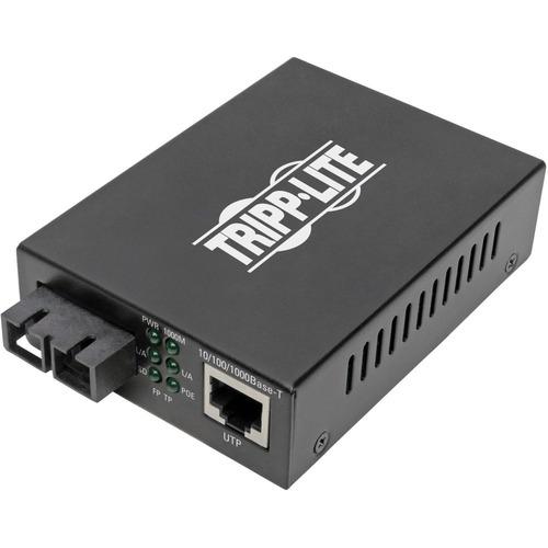 Tripp Lite N785-P01-SC-SM1 Transceiver/Media Converter - 1 x Network (RJ-45) - 1 x SC Ports - DuplexSC Port - Single-mode - Gigabit Ethernet - 10/100/1000Base-T, 1000Base-X - PuriLite