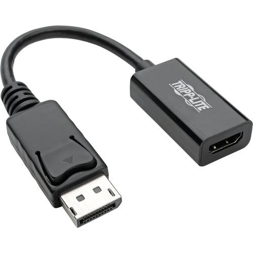 Tripp Lite DisplayPort to HDMI 2.0 Adapter-M/F, Latching Connector, 4K@60 Hz, 6 in., Black - 6" DisplayPort/HDMI A/V Cable for Projector, Monitor, Audio/Video Device, Notebook, HDTV - First End: 1 x DisplayPort Male Digital Audio/Video - Second End: 1 x - PuriLite