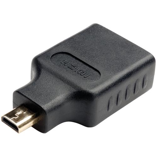 Tripp Lite HDMI to HDMI Adpater Converter HDMI to Micro HDMI 1080p F/M - 1 x HDMI (Micro Type D) Male Digital Audio/Video - 1 x HDMI Female Digital Audio/Video - 1920 x 1080 Supported - Gold Connector - Black - PuriLite