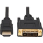 Tripp Lite 6ft HDMI to DVI-D Digital Monitor Adapter Video Converter Cable M/M 6' - 6 ft DVI/HDMI Video Cable for Video Device, TV, Projector, Satellite Receiver, A/V Receiver - First End: 1 x HDMI Male Digital Audio/Video - Second End: 1 x DVI-D (Single - PuriLite