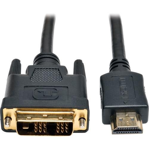Tripp Lite 12ft HDMI to DVI-D Digital Monitor Adapter Video Converter Cable M/M 12' - 12 ft DVI/HDMI A/V Cable for Audio/Video Device, TV, LCD TV, Satellite Receiver, A/V Receiver, DVD Player, Projector, Digital TV - First End: 1 x HDMI (Type A) Male Dig - PuriLite