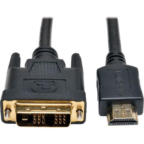 Tripp Lite 20ft HDMI to DVI-D Digital Monitor Adapter Video Converter Cable M/M 20' - 20 ft DVI-D/HDMI Video Cable for Video Device, TV, Plasma, Projector, HDTV Set-top Boxes, DVD Player, Monitor, A/V Receiver, Digital TV, LCD TV - First End: 1 x HDMI Ma - PuriLite