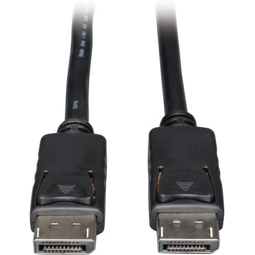 Tripp Lite DisplayPort Cable with Latches (M/M), 1-ft - 1 ft DisplayPort A/V Cable for Monitor, Audio Device, Home Theater System - First End: 1 x DisplayPort Male Digital Audio/Video - Second End: 1 x DisplayPort Male Digital Audio/Video - Black - PuriLite