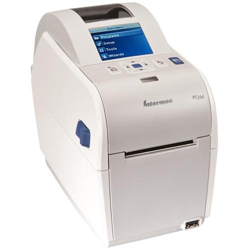Intermec PC23d Desktop Direct Thermal Printer - Monochrome - Label Print - USB - 2.4" LCD Yes - Real Time Clock - 2.20" Print Width - 203.20 mm/s Mono - 203 dpi - 2.40" (60.96 mm) Label Width - 68" (1727.20 mm) Label Length - PuriLite