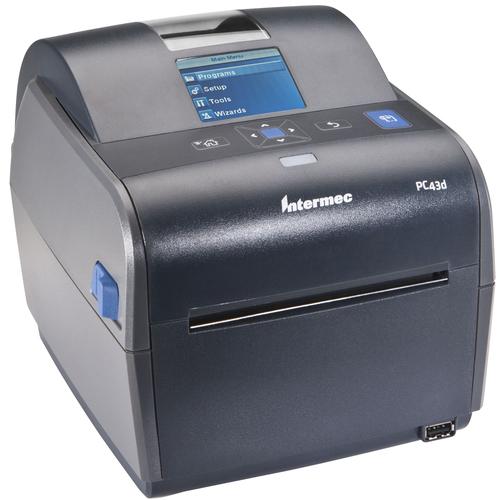 Intermec PC43d Desktop Direct Thermal Printer - Monochrome - Label Print - USB - 2.4" LCD Yes - Real Time Clock - 4.10" Print Width - 203.20 mm/s Mono - 203 dpi - 4.70" (119.38 mm) Label Width - 68" (1727.20 mm) Label Length - PuriLite