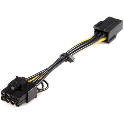 StarTech.com Power Adapter Cable - PCI Express - 6 Pin - 8 Pin - PCIe - For PCI Express Card - Yellow - 6.1" Cord Length - PuriLite