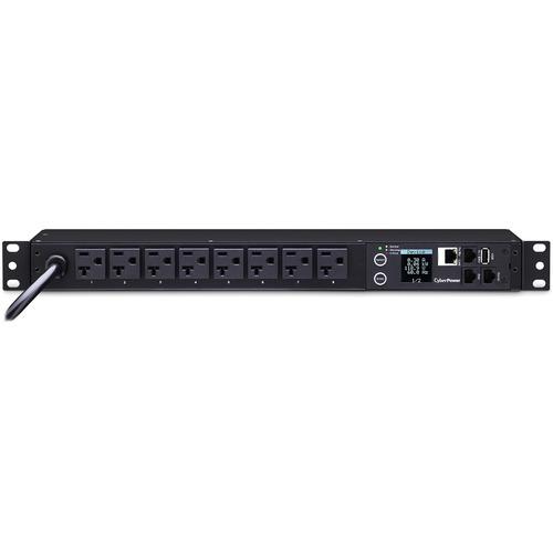 Cyber Power CyberPower PDU31002 Monitored PDU, 100-120V, 20A, 8 NEMA 5-20R Outlets, 1U Rackmount - Monitored - NEMA L5-20P - 8 x NEMA 5-20R - 120 V AC - Network (RJ-45) - 1U - Rack-mountable - PuriLite