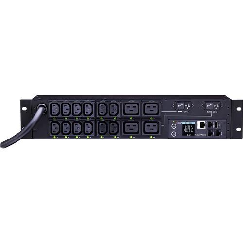 Cyber Power CyberPower PDU81008 16-Outlet PDU - NEMA L6-30P - 12 x IEC 60320 C13, 4 x IEC 60320 C19 - 230 V AC - Network (RJ-45) - 2U - Rack-mountable - PuriLite