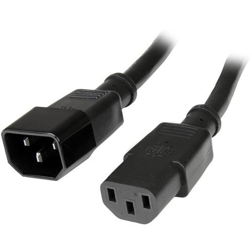 Startech Star Tech.com 2 ft Standard Computer Power Cord Extension - C14 to C13 - Extend your Computer Power Connection Distance by 2ft - 2ft C14 to C13 Power Cord - 2ft computer power extension cord - 2ft AC power cord - 2ft c13 power cable - c14 to c13 - PuriLite
