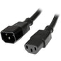Startech Star Tech.com 2 ft Standard Computer Power Cord Extension - C14 to C13 - Extend your Computer Power Connection Distance by 2ft - 2ft C14 to C13 Power Cord - 2ft computer power extension cord - 2ft AC power cord - 2ft c13 power cable - c14 to c13 - PuriLite
