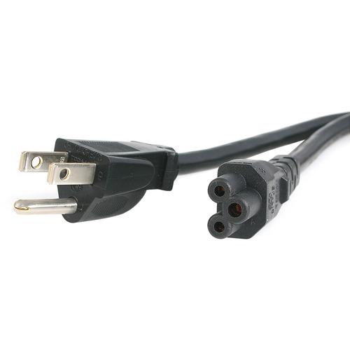 Startech Star Tech.com 10 ft Standard Laptop Power Cord - NEMA 5-15P to C5 - For Notebook - Black - 10 ft Cord Length - 1 - PuriLite