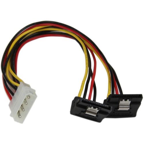 Startech Star Tech.com 12in LP4 to 2x Right Angle Latching SATA Power Y Cable Splitter - 4 Pin LP4 to Dual SATA - Power two SATA drives from a single LP4 power supply connector - LP4 to dual sata - LP4 to sata splitter - LP4 to sata cable - 4 pin LP4 to - PuriLite