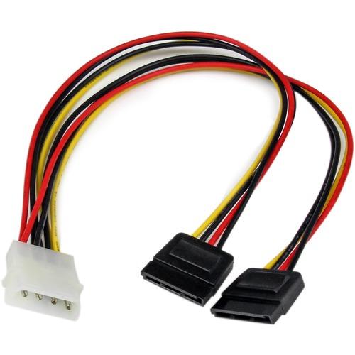 Startech Star Tech.com 12in LP4 to 2x SATA Power Y Cable Adapter - Power two SATA drives from a single LP4 power supply connector. - sata power splitter - molex to 2x sata - 12in sata power y cable - molex to dual sata - 12in sata power cable - PuriLite