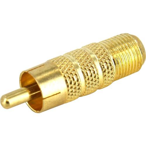 StarTech.com RCA to F Type Coaxial Adapter M/F - 1 x F Connector Female Audio/Video - 1 x RCA Male Audio/Video - Gold-plated Connectors - Gold - PuriLite