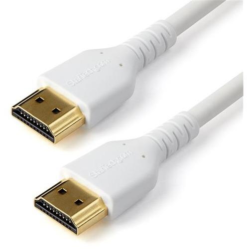 StarTech.com Premium High Speed HDMI Cable with Ethernet - 2m / 6ft White Rugged HDMI Cord - 4k 60Hz HDMI Cable - Aramid Fiber - HDMI 2.0 - White High Speed HDMI Cable with Ethernet tested to endure strenuous wear and tear - Aramid fiber adds to the stre - PuriLite