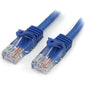 StarTech.com 5 ft Blue Snagless Cat5e UTP Patch Cable - Category 5e - 5 ft - 1 x RJ-45 Male - 1 x RJ-45 Male - Blue - PuriLite