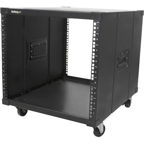 StarTech.com Portable Server Rack with Handles - Rolling Cabinet - 9U - Store your servers, network and telecommunications equipment in a portable, rolling cabinet - Compatible with standard rack mountable equipment - Portable rack - Portable server rack - PuriLite