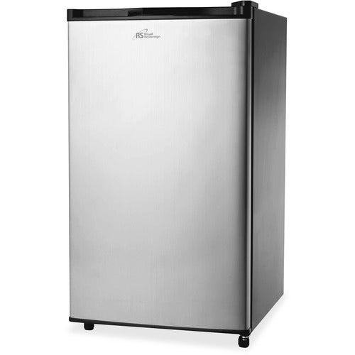 Royal Sovereign 4.0 Cubic Ft Compact Stainless Steel Refrigerator- RMF-113SS - 113.27 L - Manual Defrost - Reversible - 90.61 L Net Refrigerator Capacity - 22.65 L Net Freezer Capacity - Black, Stainless Steel - Glass Shelf - 40 dB Noise - PuriLite
