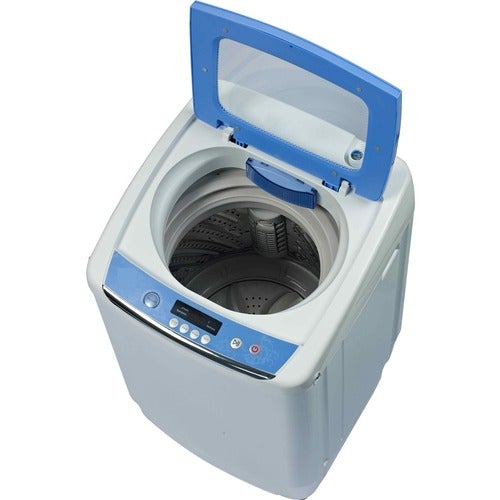 Curtis International RCA 0.9 Cu Ft Portable Washer - Top Loading - 25 L Washer Capacity - 800 Spin Speed (rpm) - 120 V AC Input Voltage - Stainless Steel, Plastic Drum, Lid - White, Transparent - PuriLite