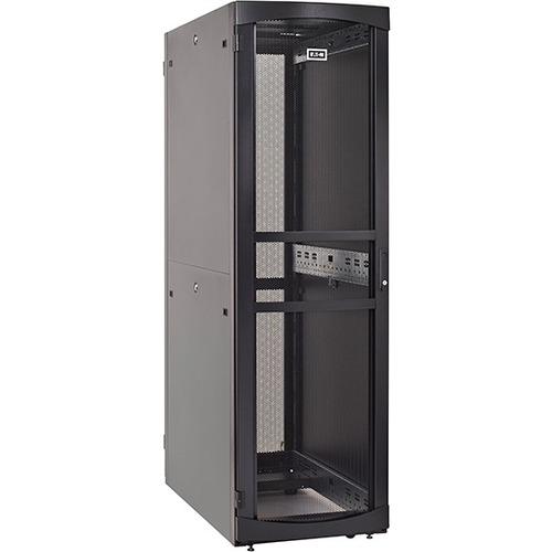 Eaton RS RSC4282B Rack Cabinet - For Server - 42U Rack Height - Black - Steel - 907.18 kg Dynamic/Rolling Weight Capacity - 1361.23 kg Static/Stationary Weight Capacity - TAA Compliant - PuriLite